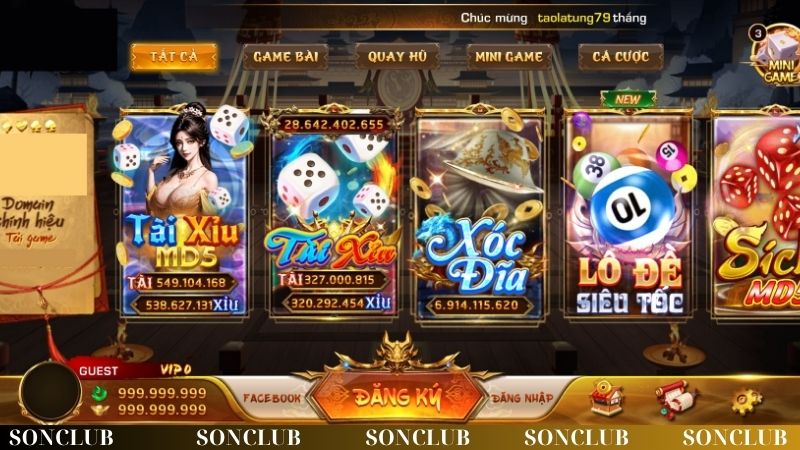 Đẳng cấp cổng game SONCLUB khẳng định uy tín vượt trội